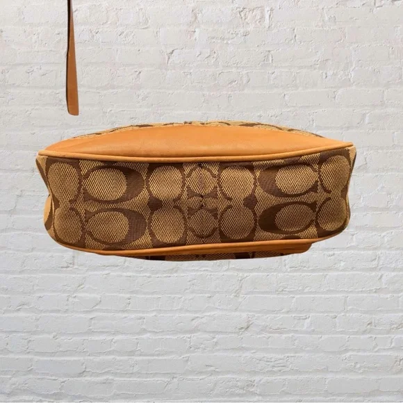 Y2K Coach Brown Signature Canvas Turn Lock Crossbody Bag - Picture 4 of 7